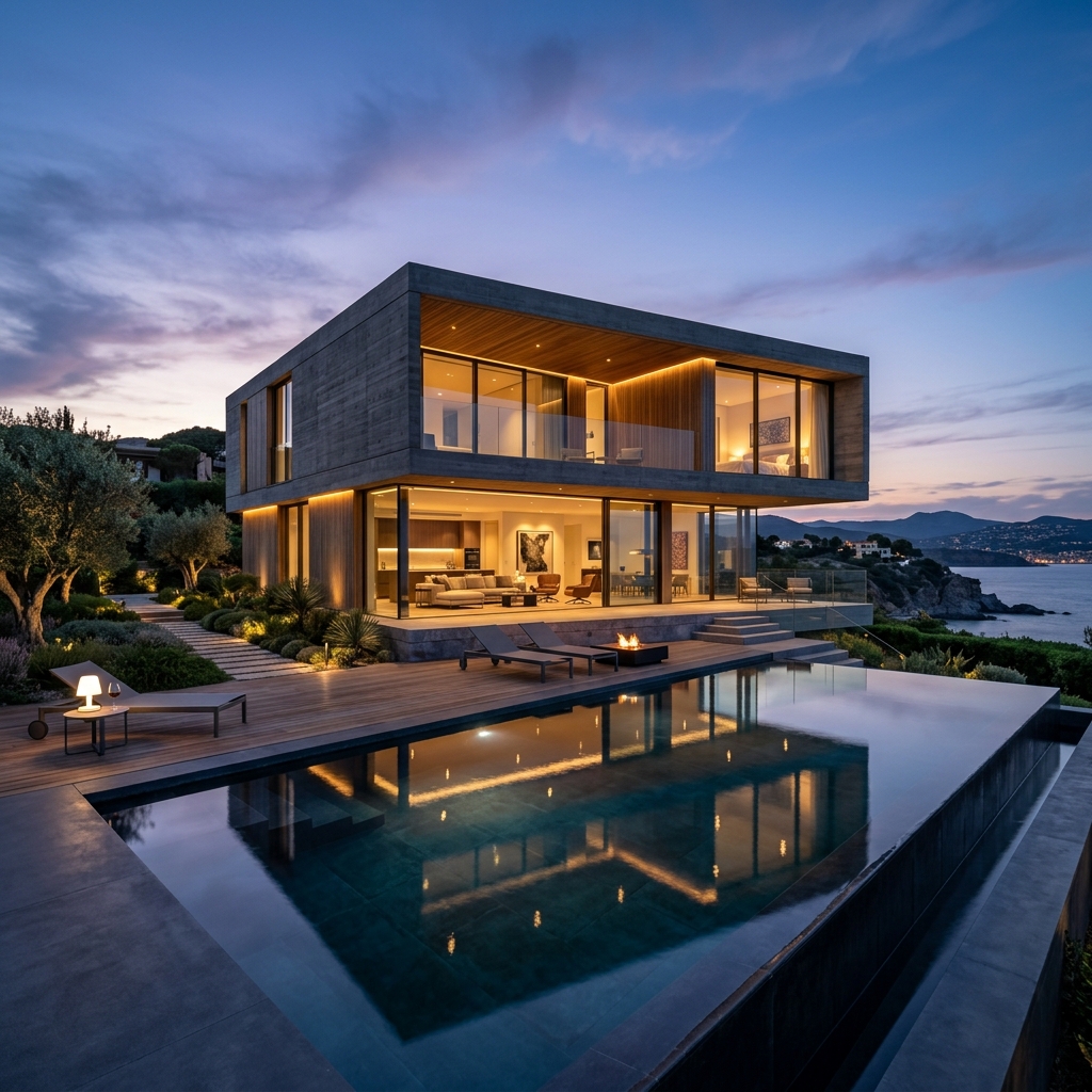 Luxury Minimalist Villa rendering