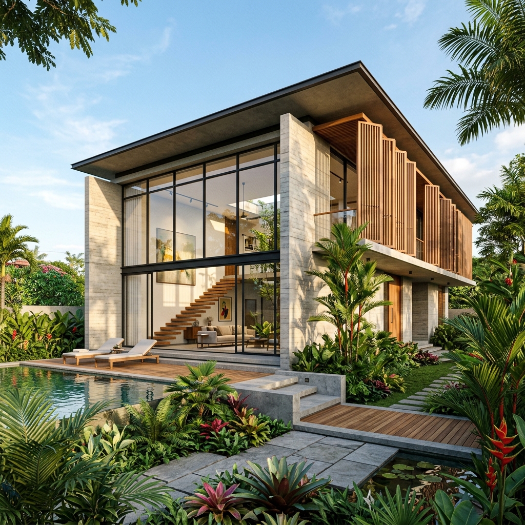 Tropical modern architectural design by RnD Designers